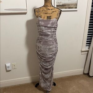 Elegant Strapless Camouflage Dress